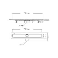 Душевой лоток Optima SAY.601.70.P.BUK 754х125x70 цвет  хром VINCEA