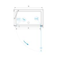 Душевой уголок RGW HO-045-B (HO-011B + Z-050-2B + держ) прямоугольный   80*100*195 350604580-014 профиль Чёрный стекло Прозрачное 8 мм RGW