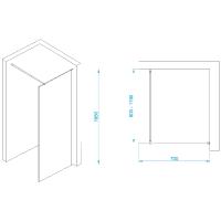 Перегородка для душа RGW WA-002W  70*195 35100207-15 профиль Белый стекло Прозрачное 6 мм RGW