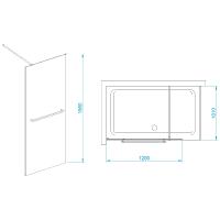 Душевая перегородка RGW WA-040 120*195 35104012-11 профиль Хром стекло Прозрачное 8 мм RGW