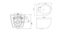 Чаша подвесного унитаза 505х370х365 CZR-513-TH-R Cezares