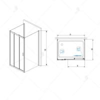 Душевой уголок RGW PA-73 (PA-13 + Z-050-2) прямоугольный  160* 70*195 060873167-011 профиль Хром стекло Прозрачное 5 мм RGW