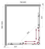 Душевой уголок прямоугольный SELA-AH-2-100/80-P-Cr 1000x800x1900 BelBagno