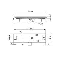 Душевой лоток Anzer SAY.72.2.60.STN 640х125x80 цвет  сатин VINCEA
