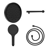 Комплект: Верхний душ с держателем +  ручной душ с шлангом 1750мм цвет черный VSHH-3I2AHMB VINCEA