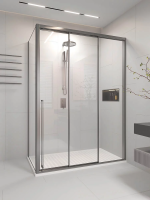 Душевой угол раздвижной 1200х800x2000 цвет профиля Графит брашинг стекло прозрачное PR3/R-SP-12080-01-GR-C4 Premium Veconi