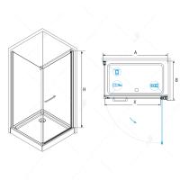 Душевой уголок RGW PA-48 (PA-03 + Z-050-1+держ.) прямоугольный   80* 90*185 04084889-011 профиль Хром стекло Прозрачное 6 мм RGW