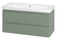 VICTORY -105 Тумба подвесная с 2 ящ. зеленый + раковина УТ000016000 Brevita