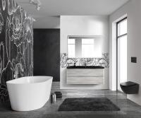 База под раковину из литьевого мрамора подвесная с двумя выкатными ящиками ALBANO-1200-2C-SO-RVB BelBagno