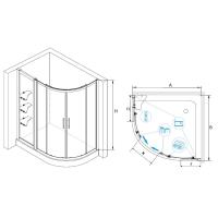 Душевой уголок RGW HO-62 (HO-51 + Z-42) полукруглый  90*120*195 03066292-11 профиль Хром стекло Прозрачное 8 мм RGW