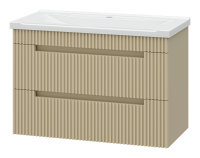 ARIANA - 80 Тумба подвесная с 2 ящ. капучино (эмаль) + раковина УТ000015746 Brevita