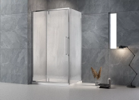 Душевой угол раздвижной прямоугольный RV034R-10070-06-C7 1000х700х1950 Цвет профиля Хром Стекло Дождь Veconi