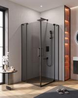 Душевой уголок прямоугольный.     SLIDER-AH-2-70/80-90/100-GRIGIO-NERO (700-800)x(900-1000)x1950 Cezares