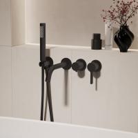 Смеситель для ванны встраиваемый, двухрежимный цвет черный VTFW-1VL1MB VINCEA