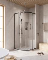 Душевой уголок, радиальный RELAX-304-R-2-100-C-GM 1000x1000x2000 Cezares